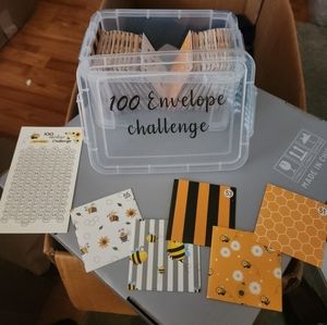 100 envelope savings challenge kit bee theme